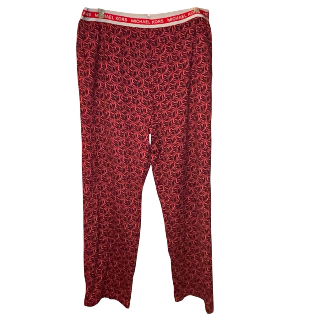 Michael Kors Men’s Red Logo Print Pajama Lounge Pants Size Large